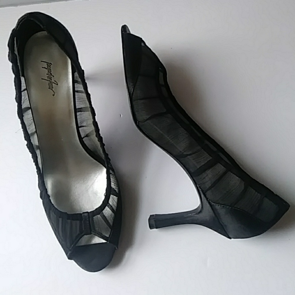 Jacqueline Ferrar fabric open toe heels-sz 9M